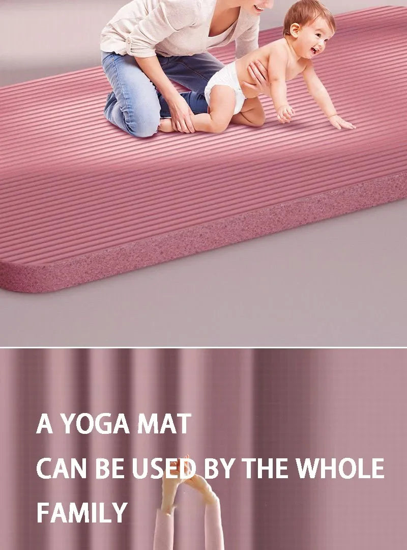 Selfika™ 15mm Extra-Thick Yoga Mat – High-Density Anti-Slip NBR Fitness Mat for Family Exercise, Yoga & Pilates