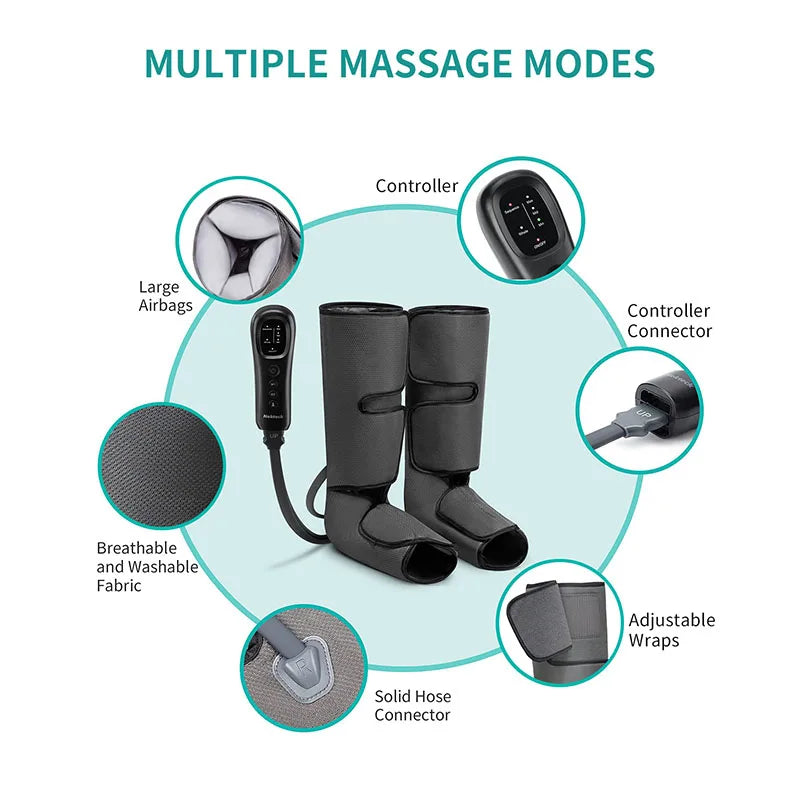 Selfika Air Compression Leg Massager with Adjustable Calf Wraps & Handheld Controller