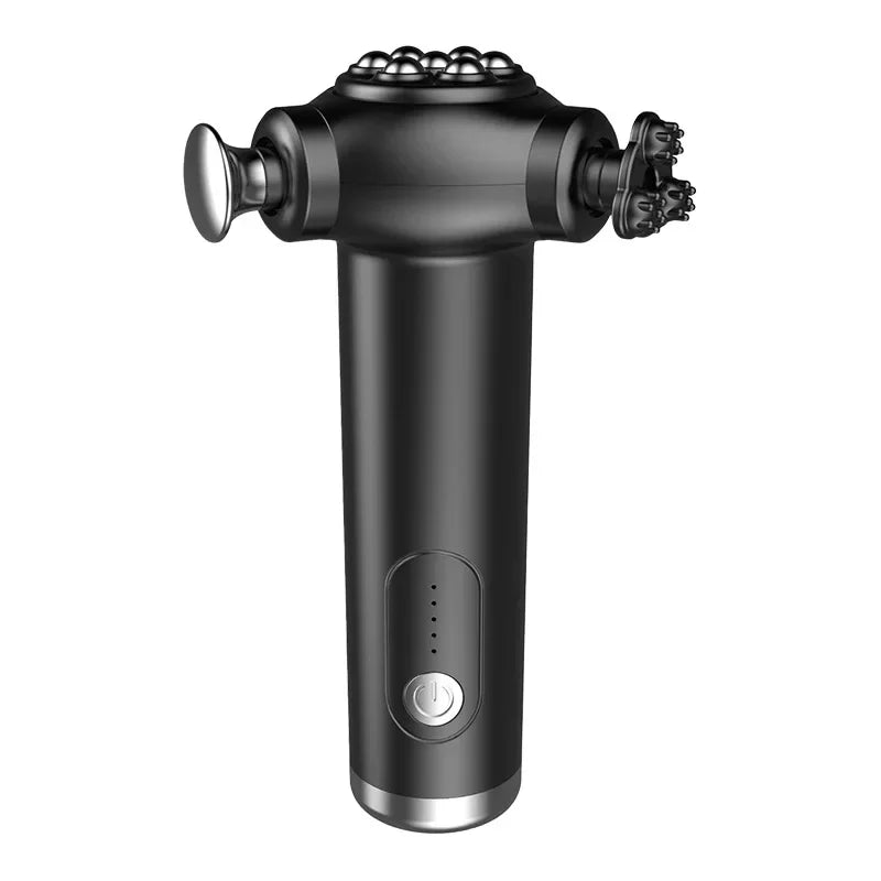 Selfika™ 3-Head Multifunctional Fascia Gun – Magnetic Bead Abdominal & Full Body Massager with 5-Speed Frequency Conversion