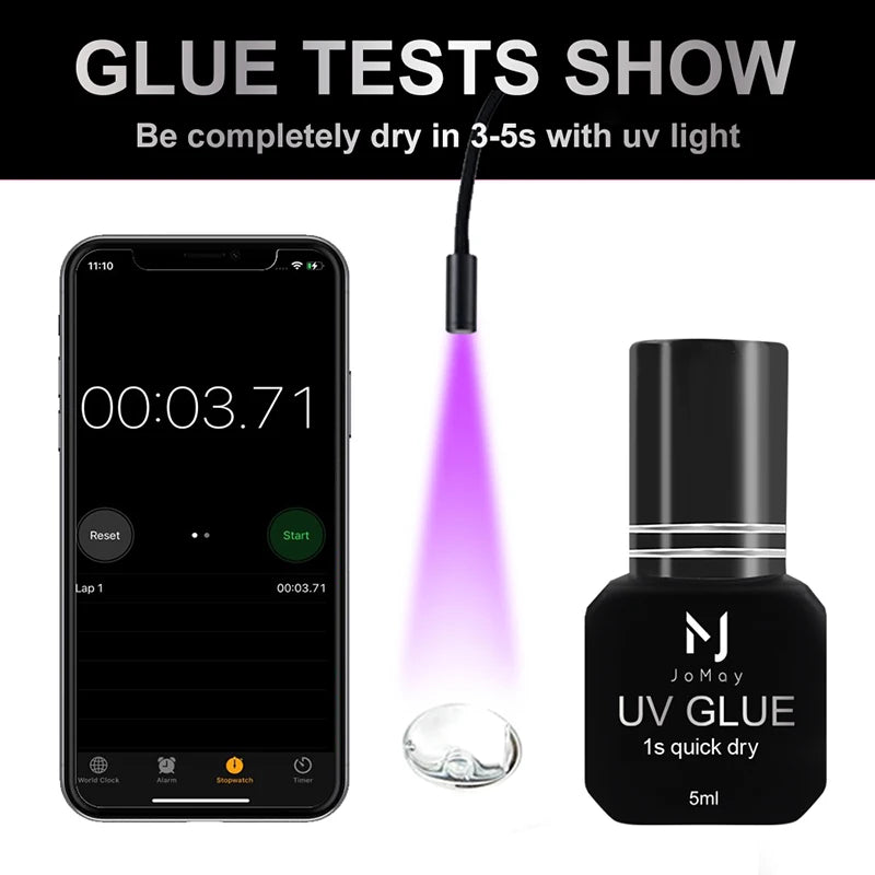 Selfika™ Professional UV Lash Glue – 0.1s Rapid Curing & 5-Week Retention Adhesive for Eyelash Extensions (5ml)