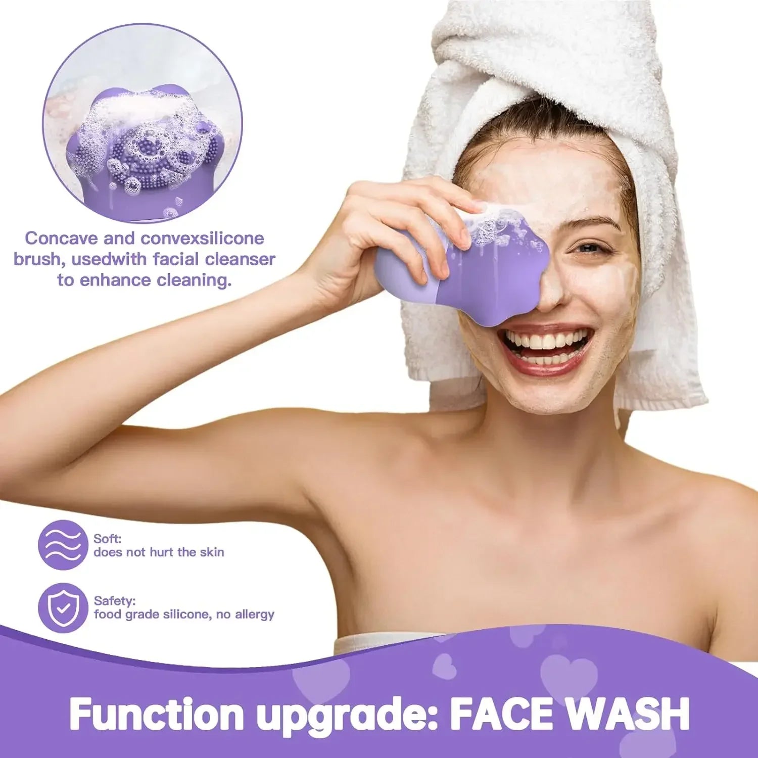 QWC Silicone 2-in-1 Ice Roller & Face Brush – Reduce Eye Puffiness, Skin Tightening Appearance Tool