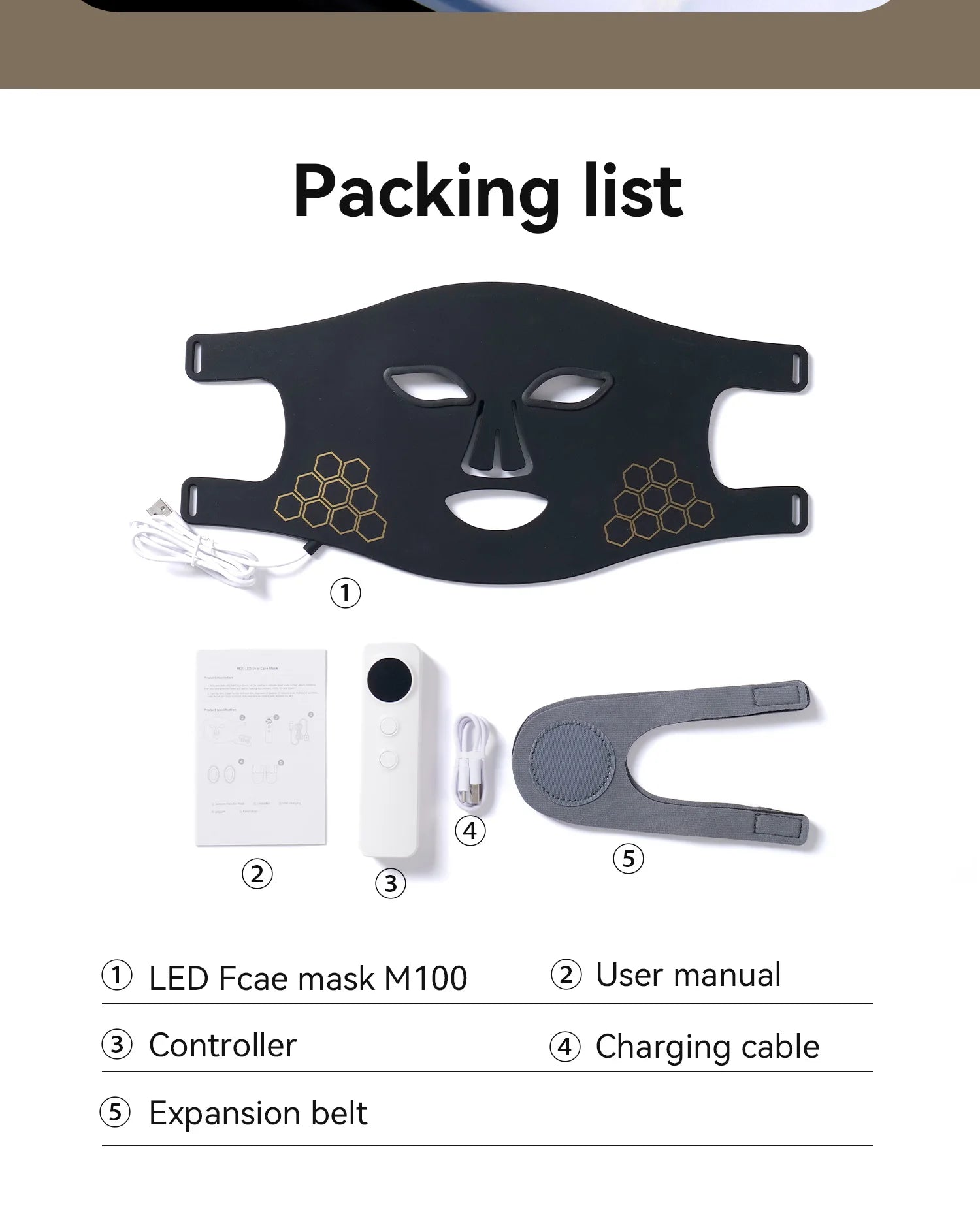 hello face Portable LED Light Therapy Mask – Red, IR, Blue, Acne Appearance, Skin Rejuvenation Home Use