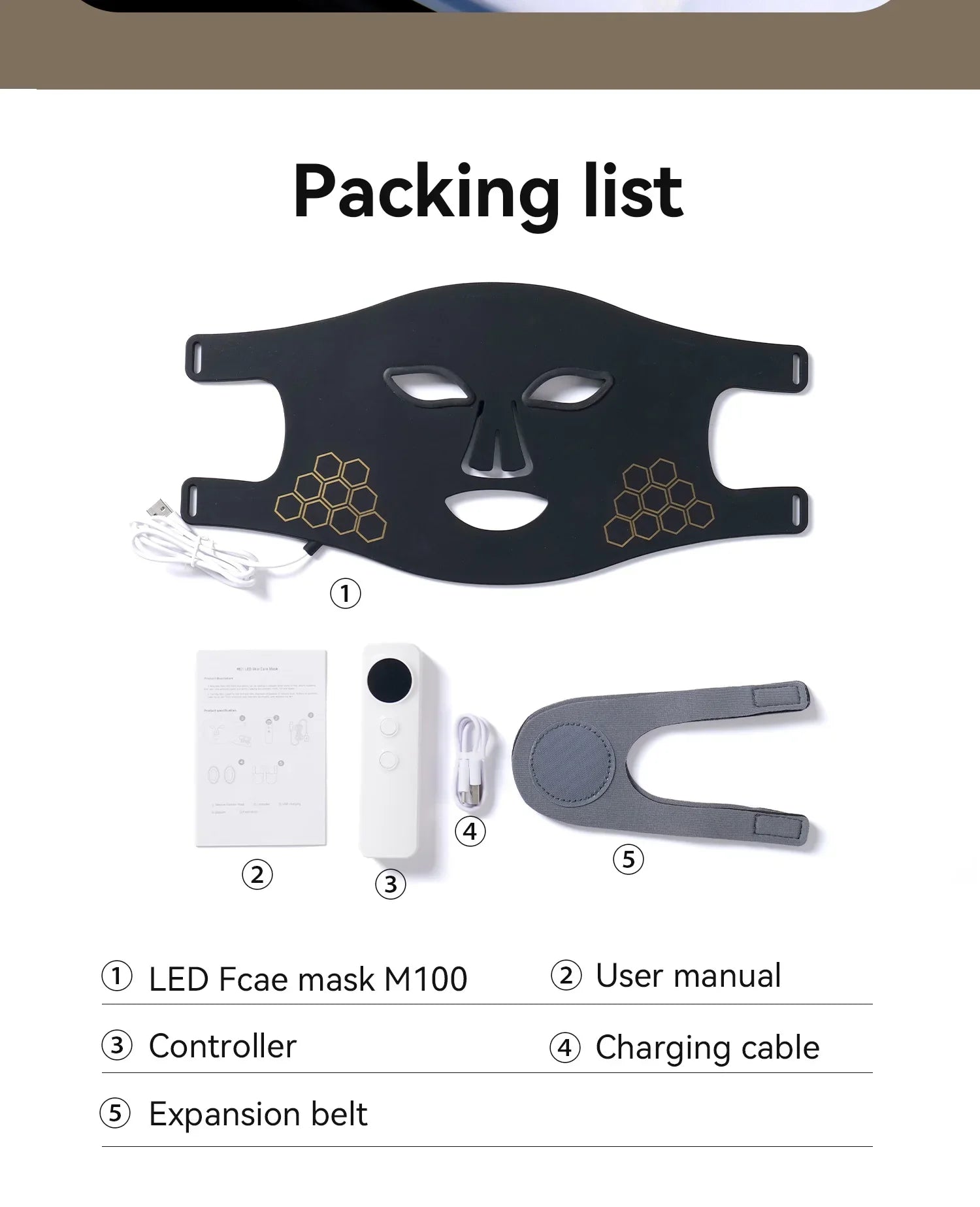 hello face Portable LED Light Therapy Mask – Red, IR, Blue, Acne Appearance, Skin Rejuvenation Home Use