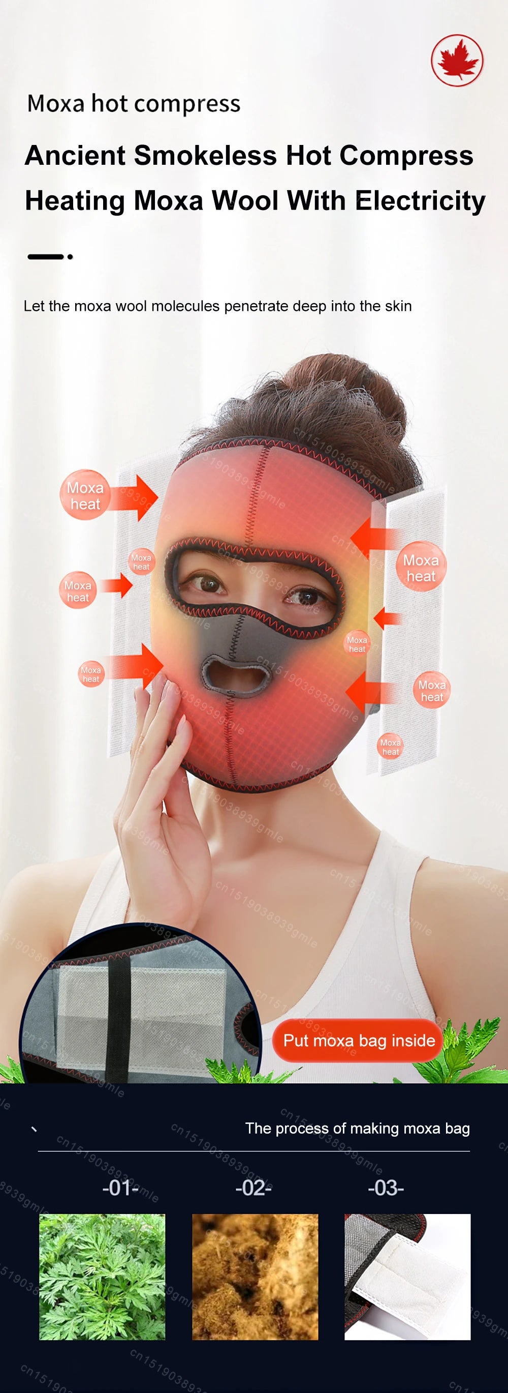 Electric Thermal Facial Recovery Mask with Hot Compress and Moxibustion Therapy