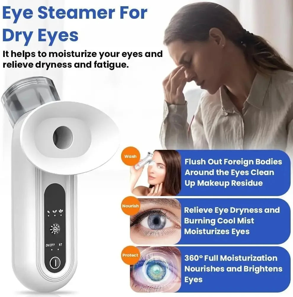 YUKUI Steam Spray Eye Massager and Nano Mist Facial Humidifier for Deep Hydration