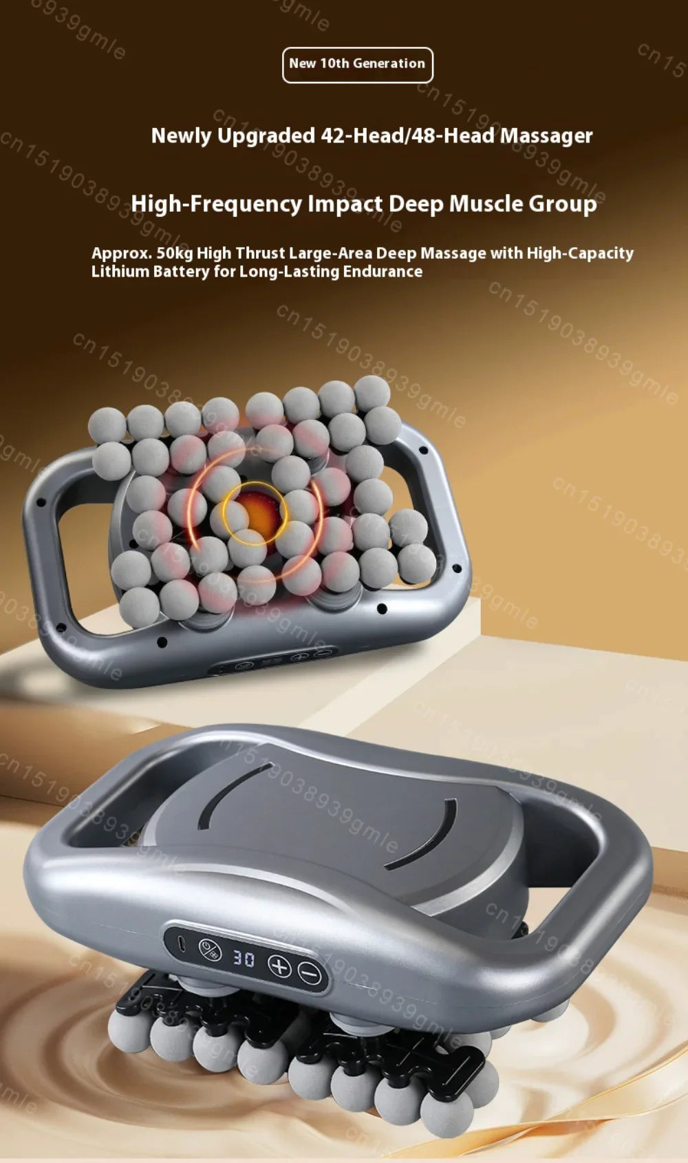 Selfika™ Professional Muscle Massage Gun – 9 Modes Deep Tissue Percussion Massager for Full Body Recovery