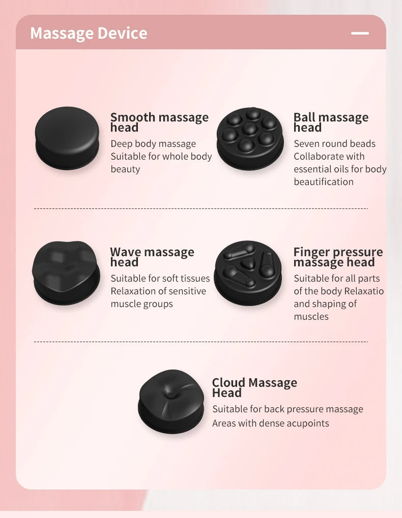 Windaily Cordless Rechargeable Body Massager & Sculpting Tool – 5 Heads, Toning