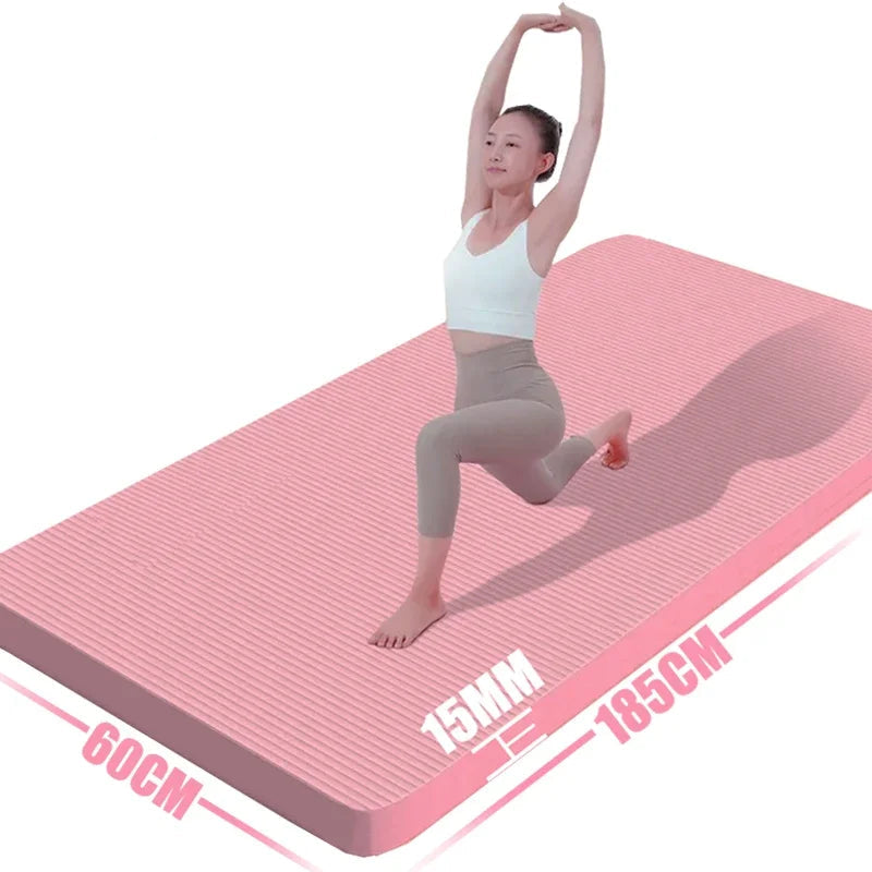 Selfika™ 15mm Extra-Thick Yoga Mat – High-Density Anti-Slip NBR Fitness Mat for Family Exercise, Yoga & Pilates