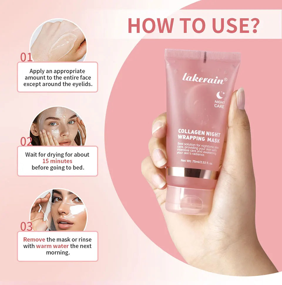 Selfika™ Collagen Night Wrapping Mask – Overnight Lifting & Deep Hydrating Peel-Off Mask (75ml)