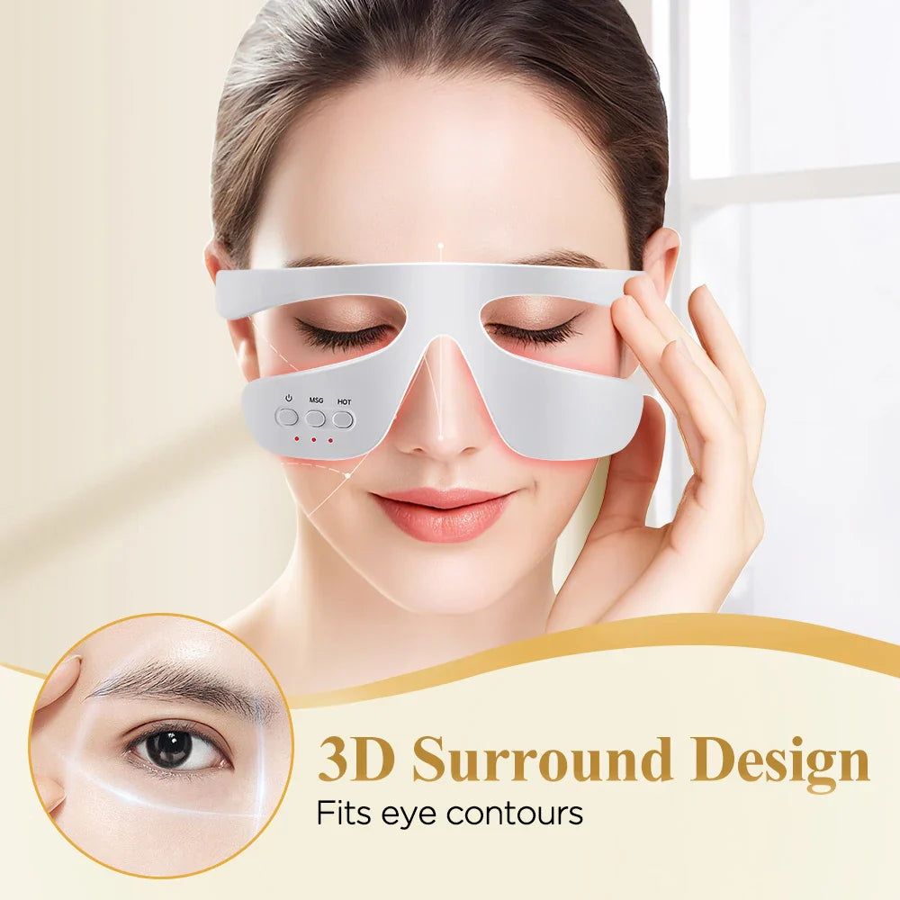 Hailicare EMS Red Light Therapy Eye Massager – Heated, Microcurrent, Dark Circle Appearance & Fatigue Relief