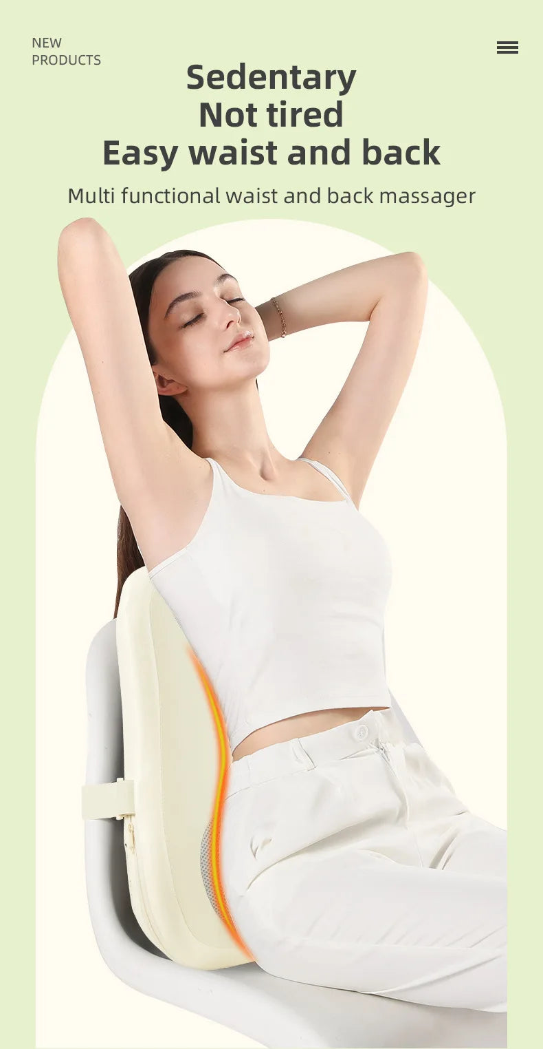 Selfika Cordless Lower Back Massager with Deep-Tissue Heat Therapy & Rechargeable Battery