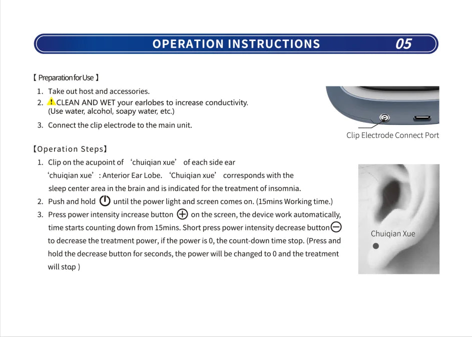 Generic Portable CES Stimulation Sleep Aid Device – Hand-held Relaxation Helper for Restful Sleep