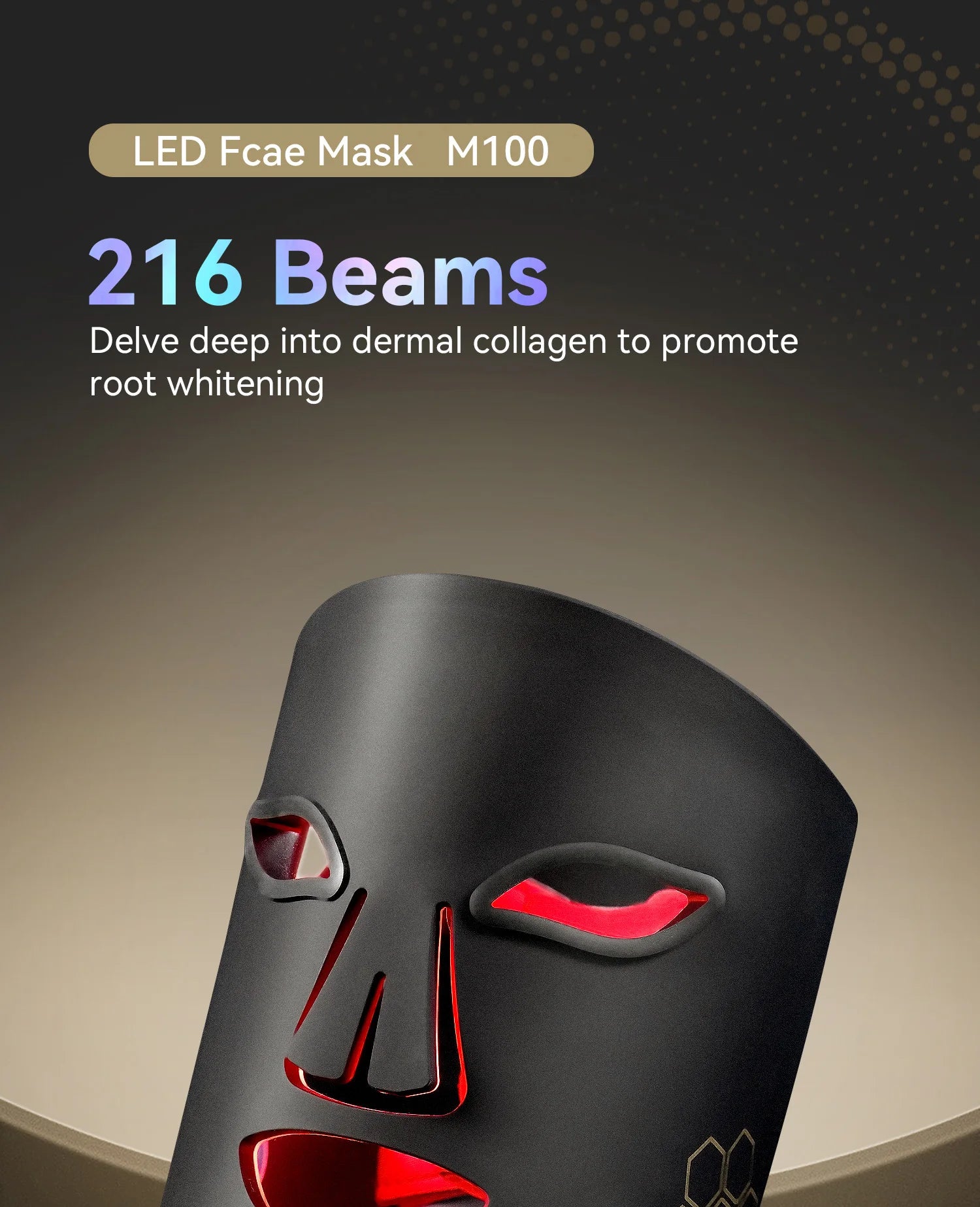 hello face Portable LED Light Therapy Mask – Red, IR, Blue, Acne Appearance, Skin Rejuvenation Home Use