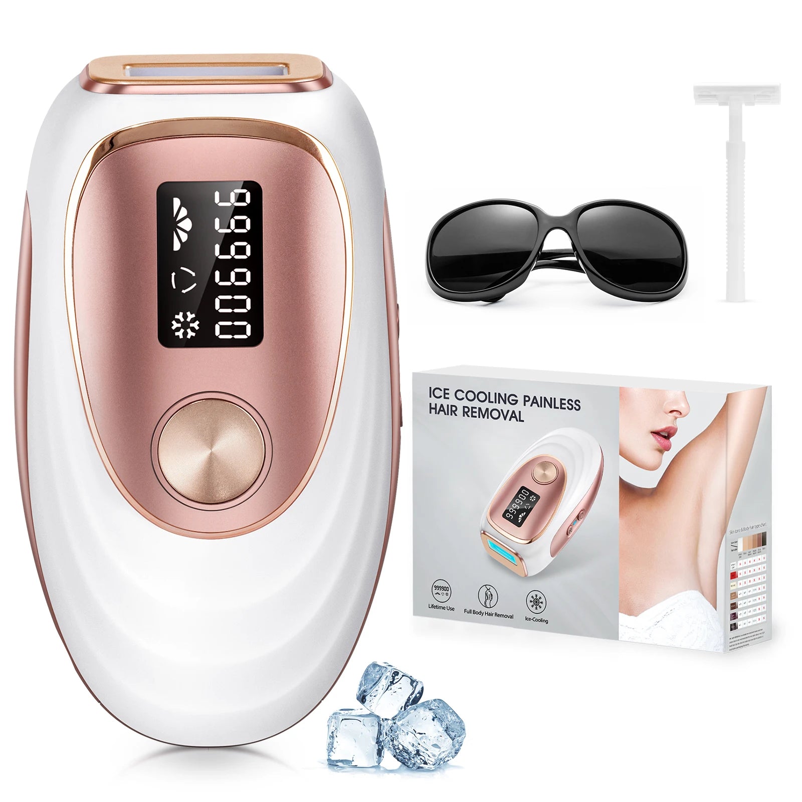 Selfika™ Ice-Cooling IPL Hair Removal Handset with 999900 Flashes