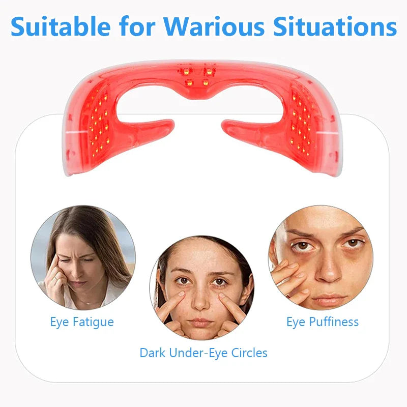 KEMOKO Electric Eye Massager Glasses – LED Light, Vibration, Fatigue Relief, Dark Circle Appearance