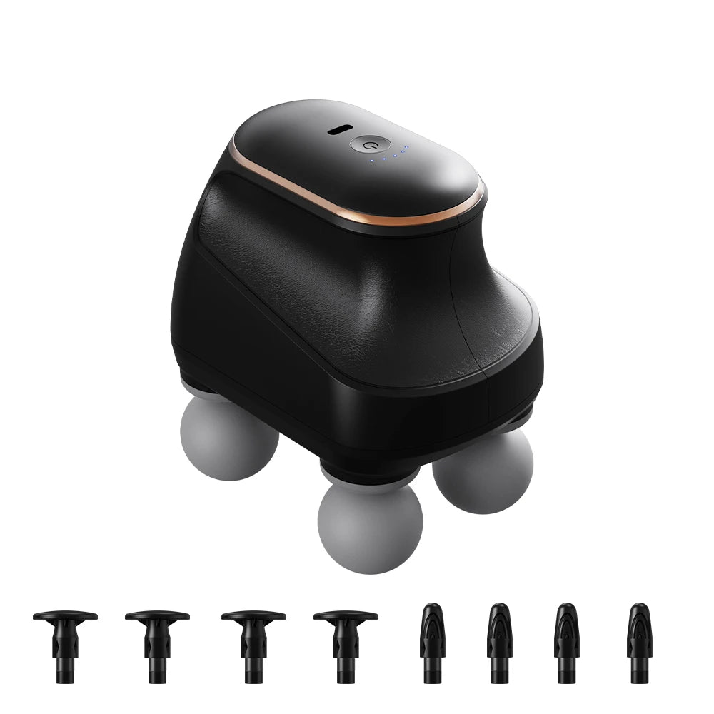 Portable Percussion Massager Gun – Four-Head Deep Tissue Fascia Relaxation Tool