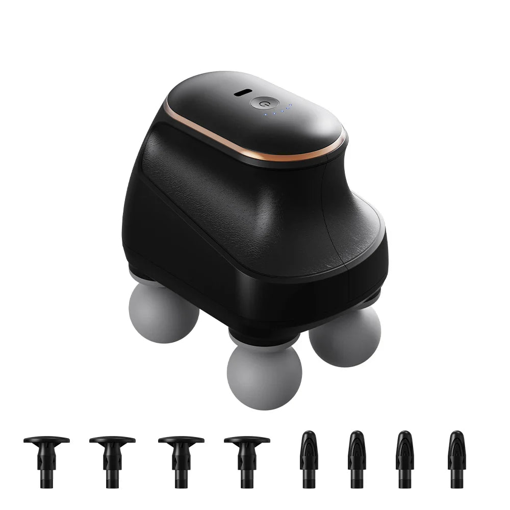 Portable Percussion Massager Gun – Four-Head Deep Tissue Fascia Relaxation Tool