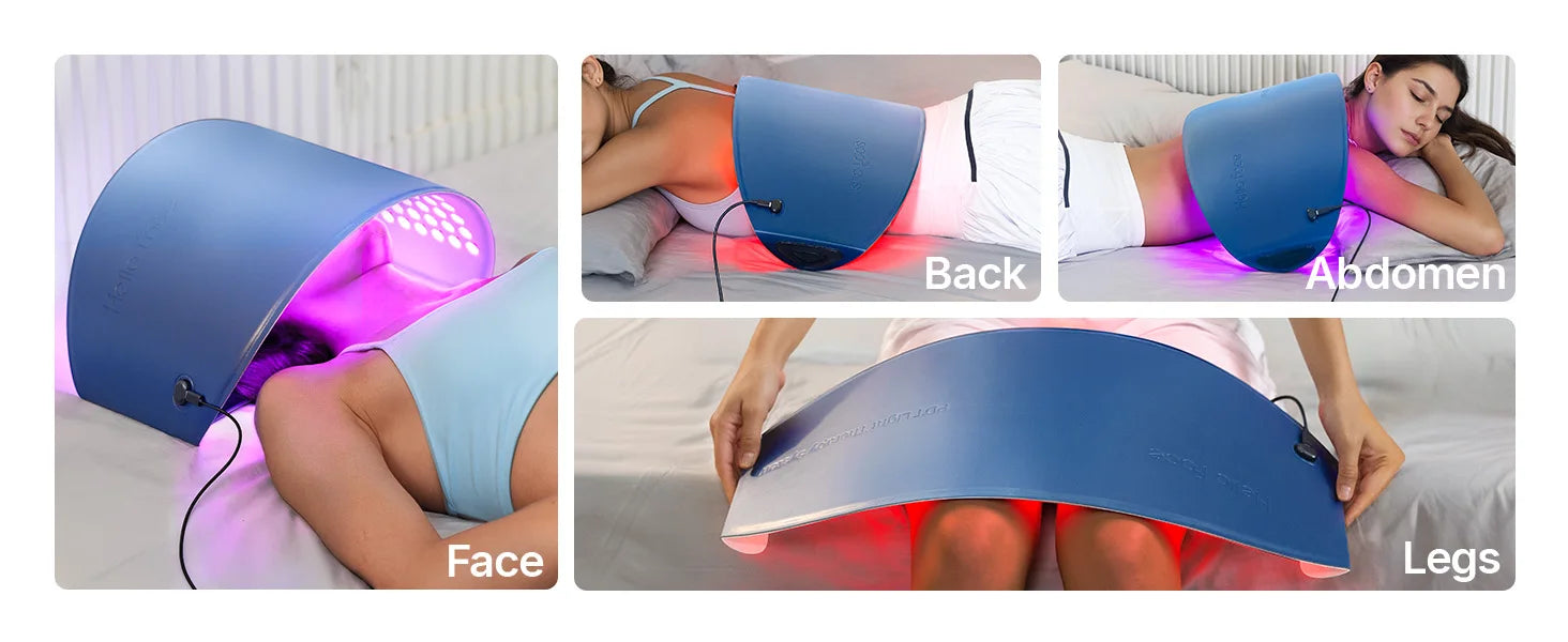 hello face 720-Chip LED Light Therapy Mask (Red, IR, Blue) – Face & Body Rejuvenation Appearance