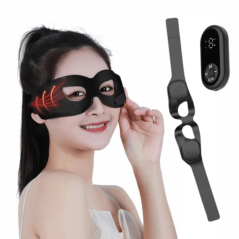 DH Beauty Wearable EMS Eye Massager Mask – Heated, Anti-Wrinkle Appearance, Dark Circle & Puffiness Relief