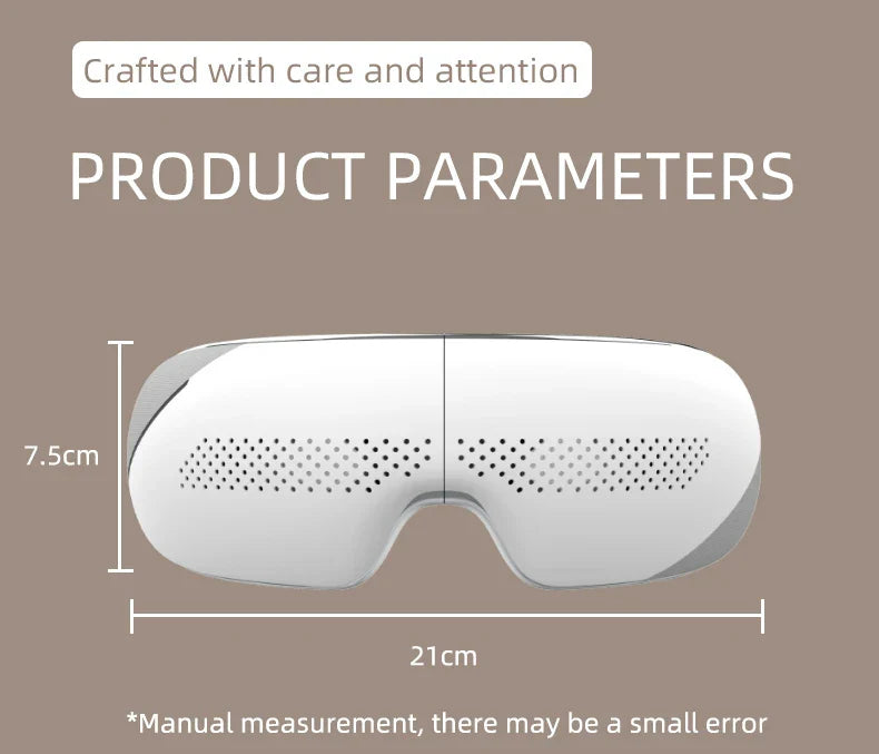 VIMYSHOW Portable Visible Eye Massager – Airbag Kneading, Hot Compress, Bluetooth Music Relaxation Sleep Mask