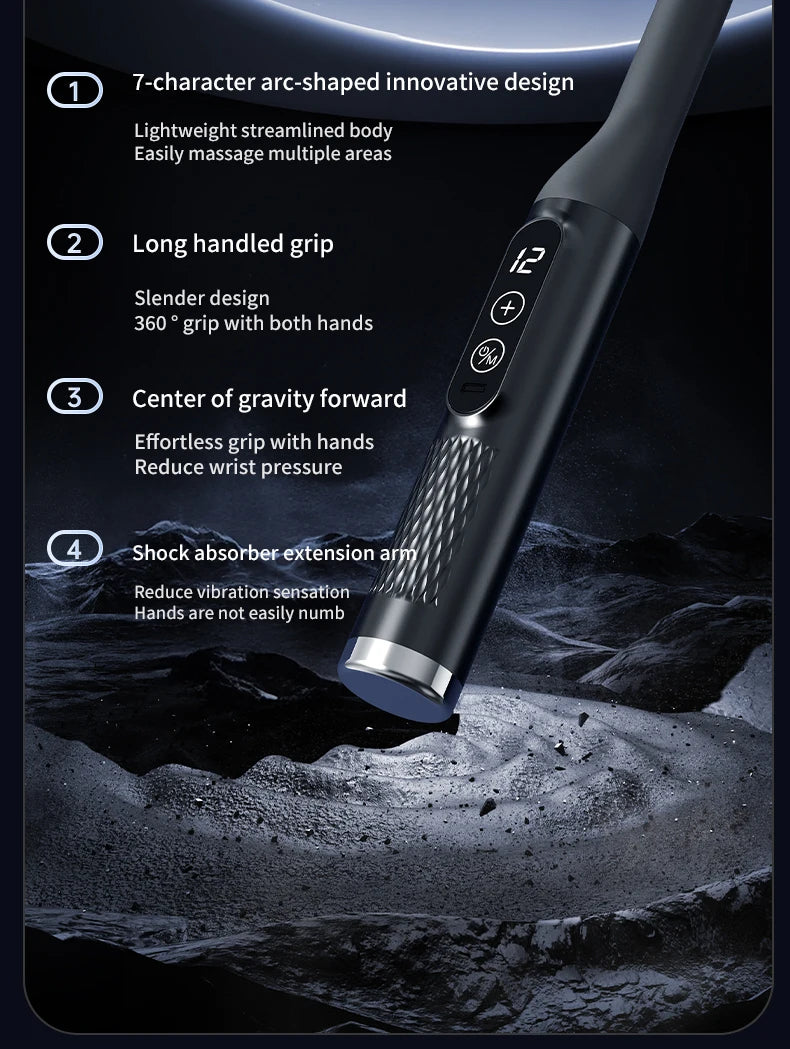 Selfika™ Electric Portable Fascial Massage Gun – Handheld Percussion Massager for Upper & Lower Back Muscle Relaxation