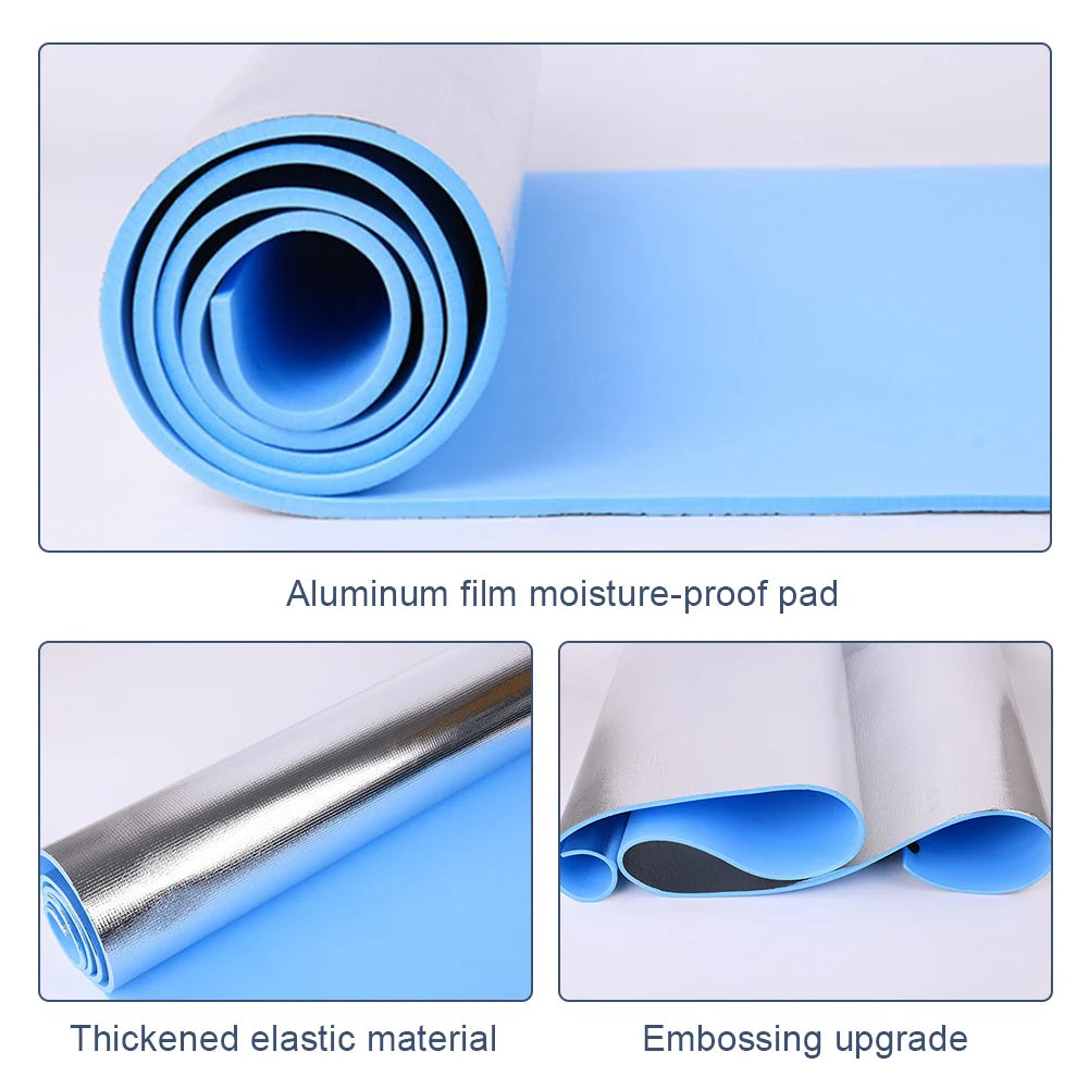 Selfika™ Thickened EVA Yoga Mat – Waterproof Aluminum Membrane Exercise Mat for Fitness, Camping & Outdoor Use (1800x500mm)