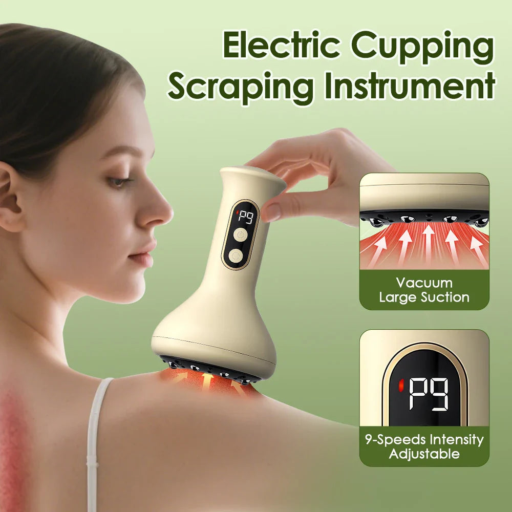 Hailicare Intelligent Cupping & Gua Sha Instrument – 9-Level Heat, Vacuum Suction, LED Light Therapy