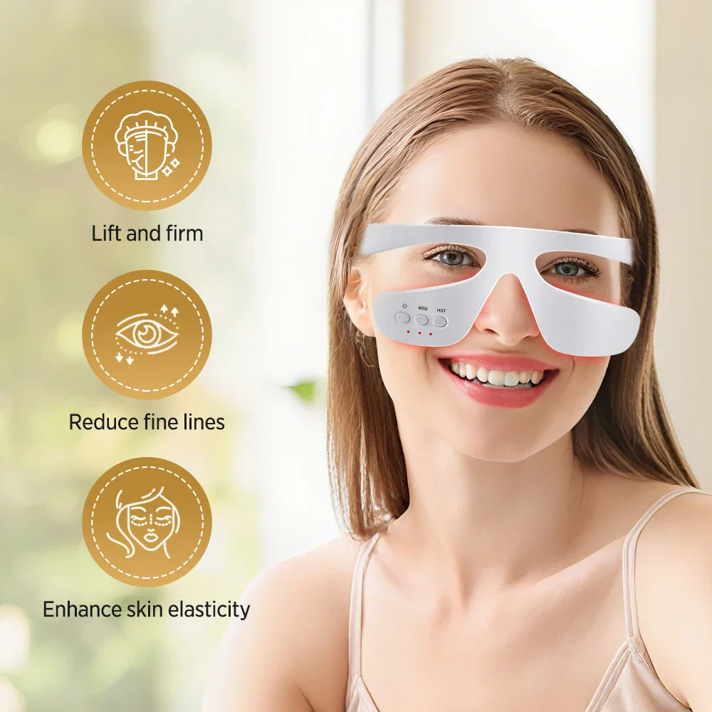 Hailicare EMS Red Light Therapy Eye Massager – Heated, Microcurrent, Dark Circle Appearance & Fatigue Relief