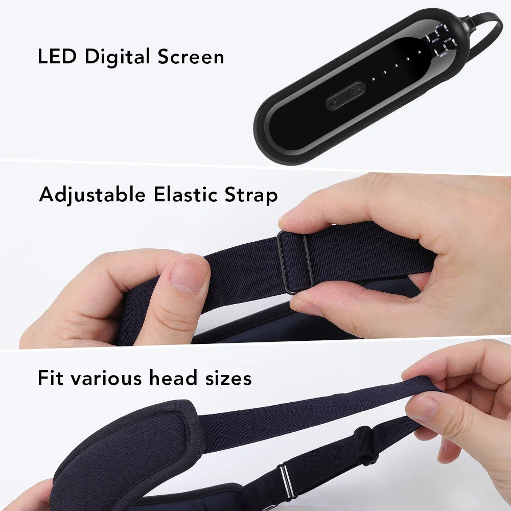 Hailicare 3D Electric Steam Eye Mask – 3-Level Heat, 5-Level Vibration Massage, Fatigue Relief