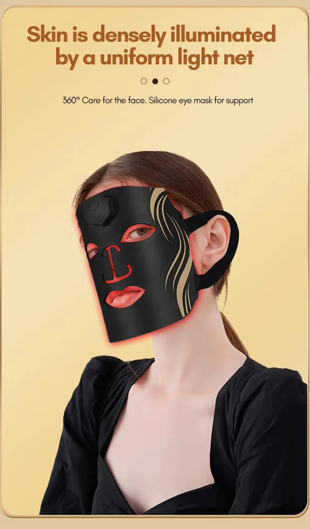vilnason Silicone 7-Color LED Face Mask – Wireless, Red Light Therapy, Anti-Aging Appearance