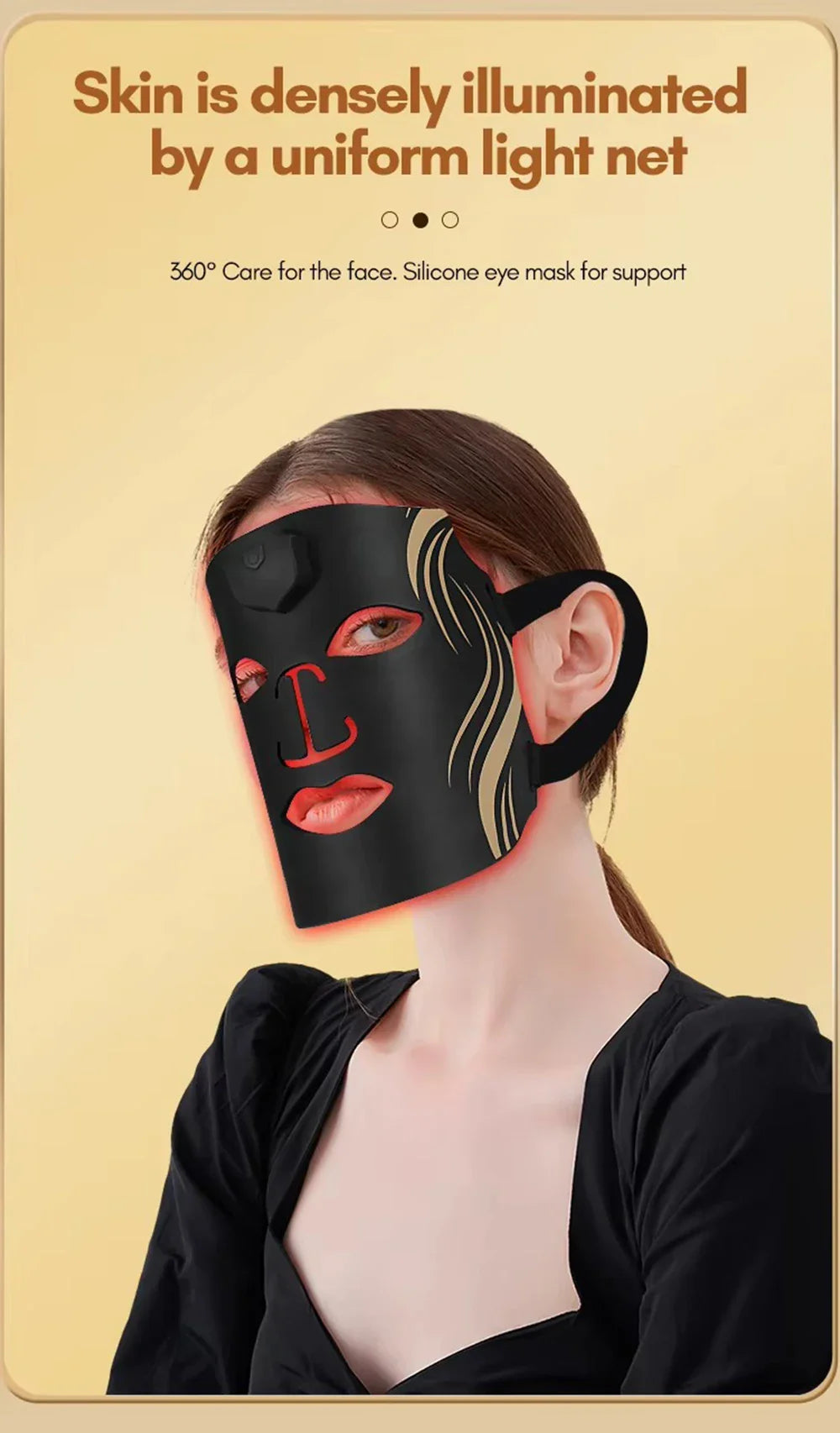 vilnason Silicone 7-Color LED Face Mask – Wireless, Red Light Therapy, Anti-Aging Appearance