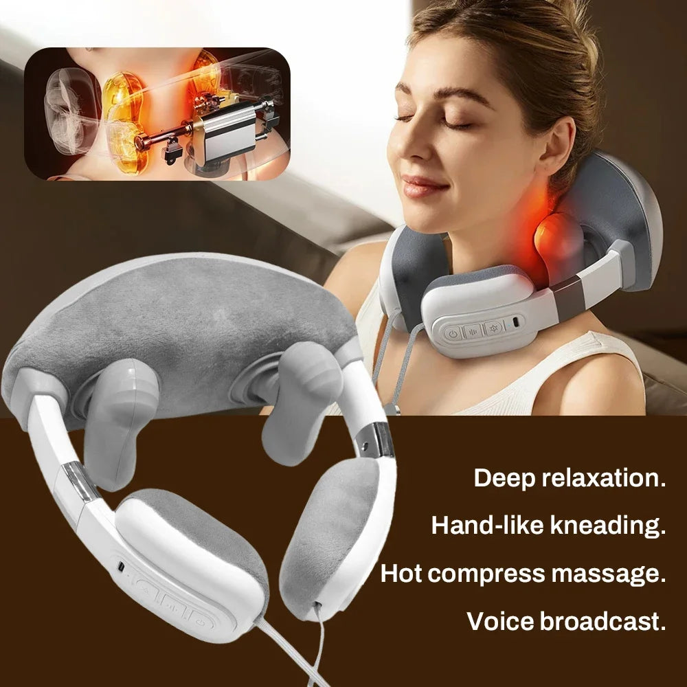Simulated Finger Massage Neck Shawl with Constant Temperature Heating and Stereo Kneading