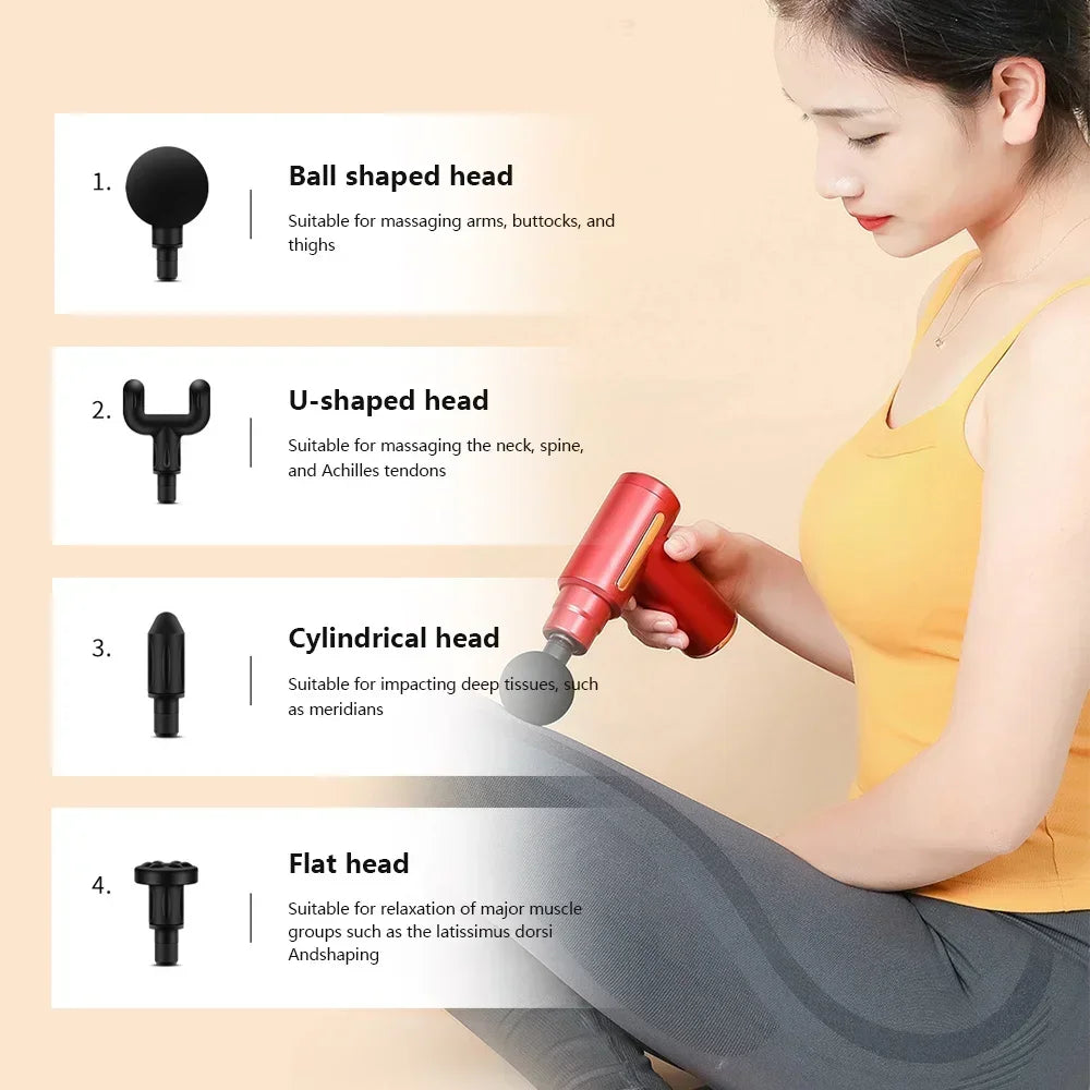 Selfika™ Multifunctional LCD Fascia Gun – 6-Speed Electric Deep Tissue Massager for Full Body Fitness Recovery