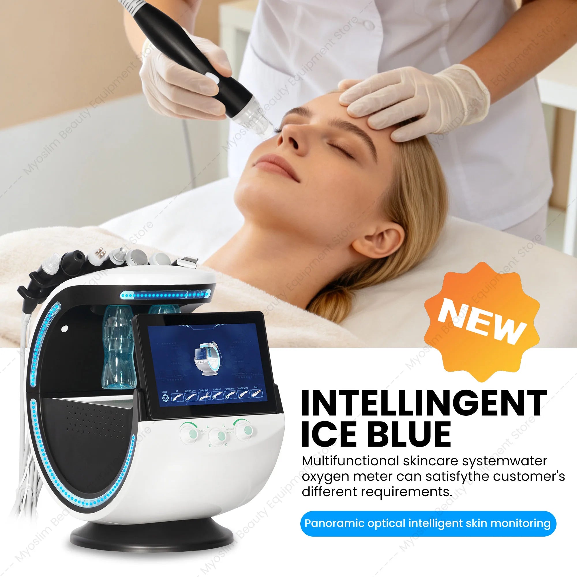 Selfika™ 7 in 1 Intelligent Ice Blue Skin Detection Facial Machine