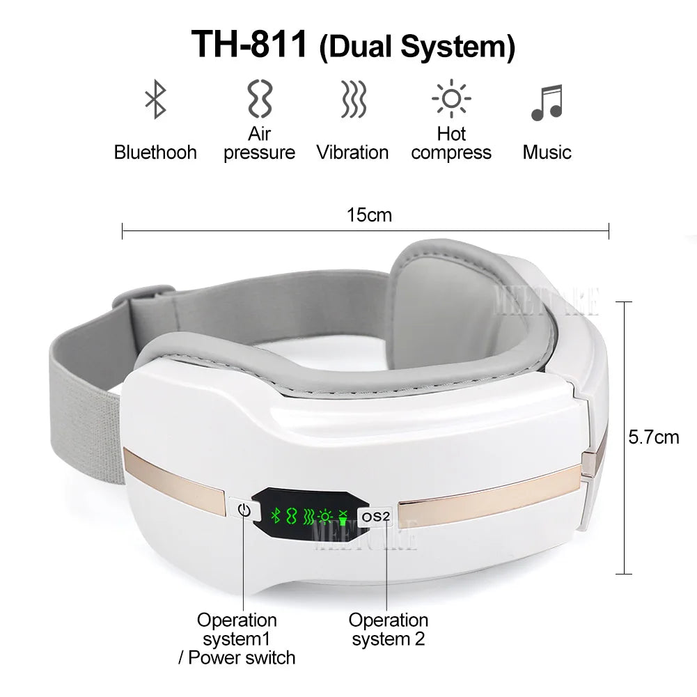 Smart Airbag Vibration Eye Massager – Hot Compress and Bluetooth Music Relaxation Sleep Aid