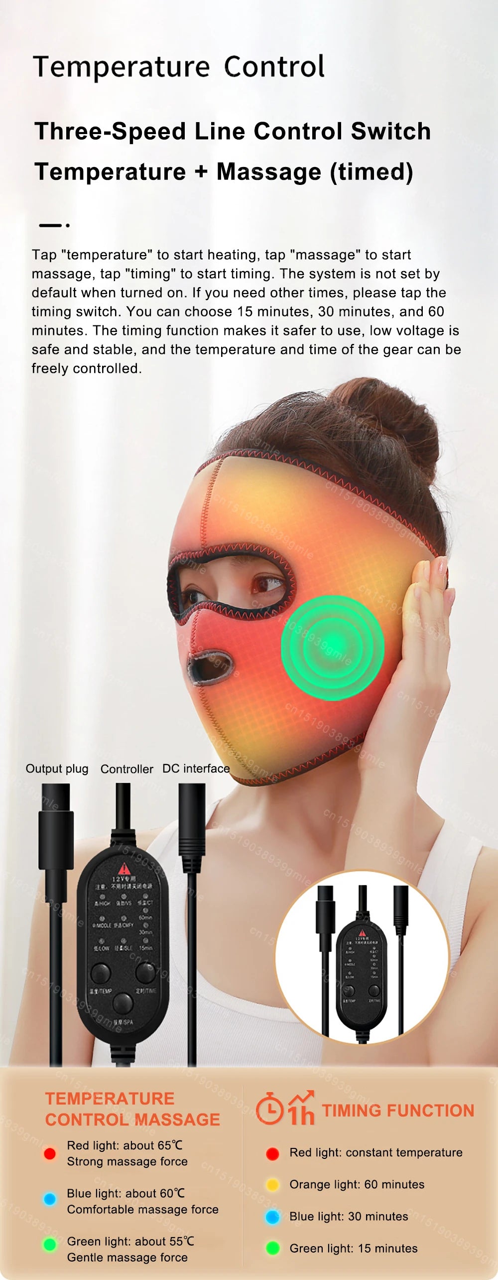 Electric Thermal Facial Recovery Mask with Hot Compress and Moxibustion Therapy