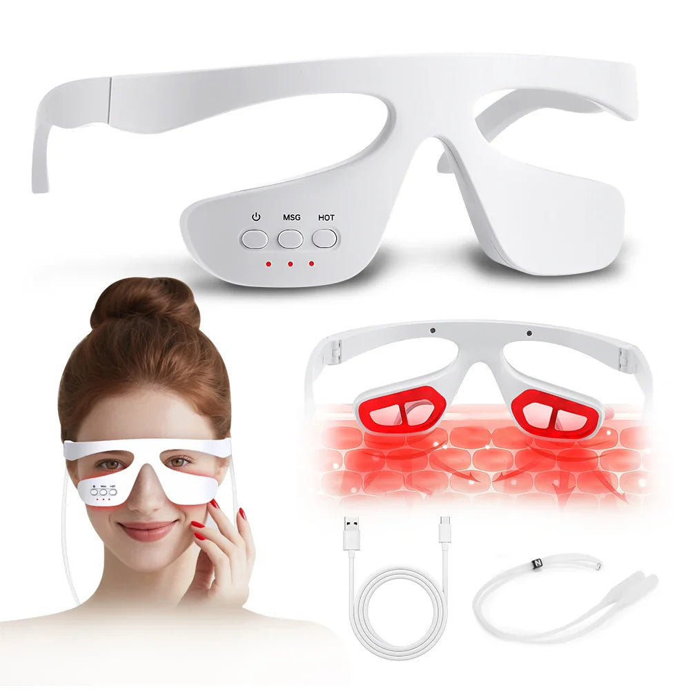 Hailicare EMS Red Light Therapy Eye Massager – Heated, Microcurrent, Dark Circle Appearance & Fatigue Relief
