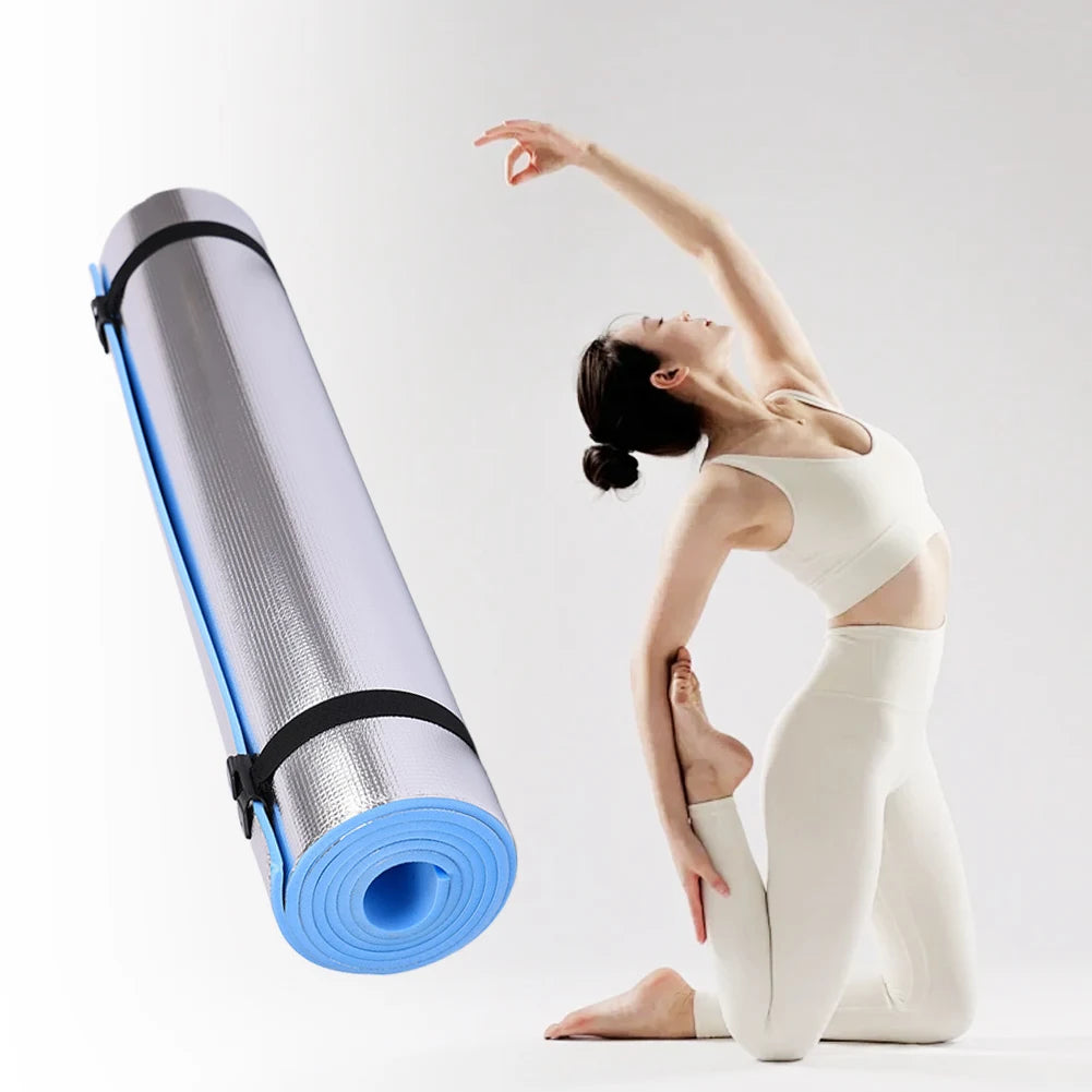 Selfika™ Thickened EVA Yoga Mat – Waterproof Aluminum Membrane Exercise Mat for Fitness, Camping & Outdoor Use (1800x500mm)