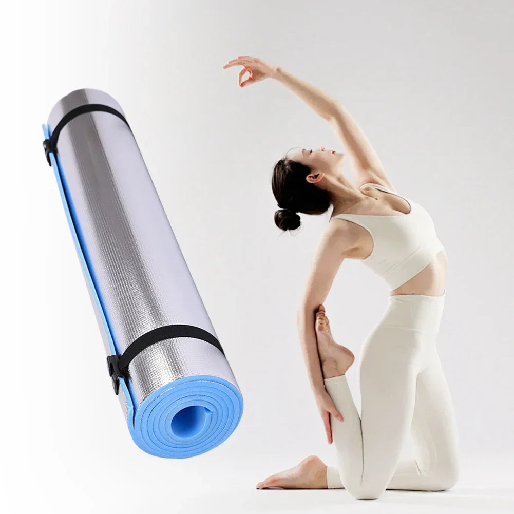 Selfika™ Thickened EVA Yoga Mat – Waterproof Aluminum Membrane Exercise Mat for Fitness, Camping & Outdoor Use (1800x500mm)