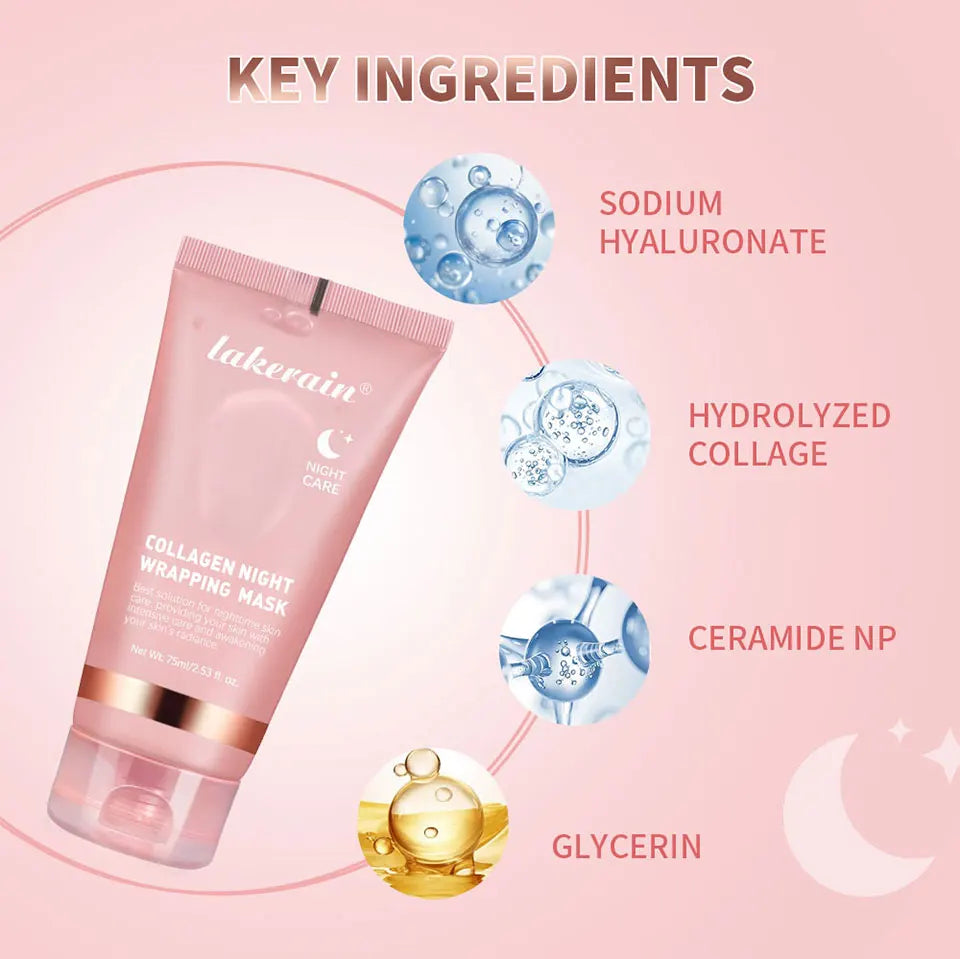 Selfika™ Collagen Night Wrapping Mask – Overnight Lifting & Deep Hydrating Peel-Off Mask (75ml)
