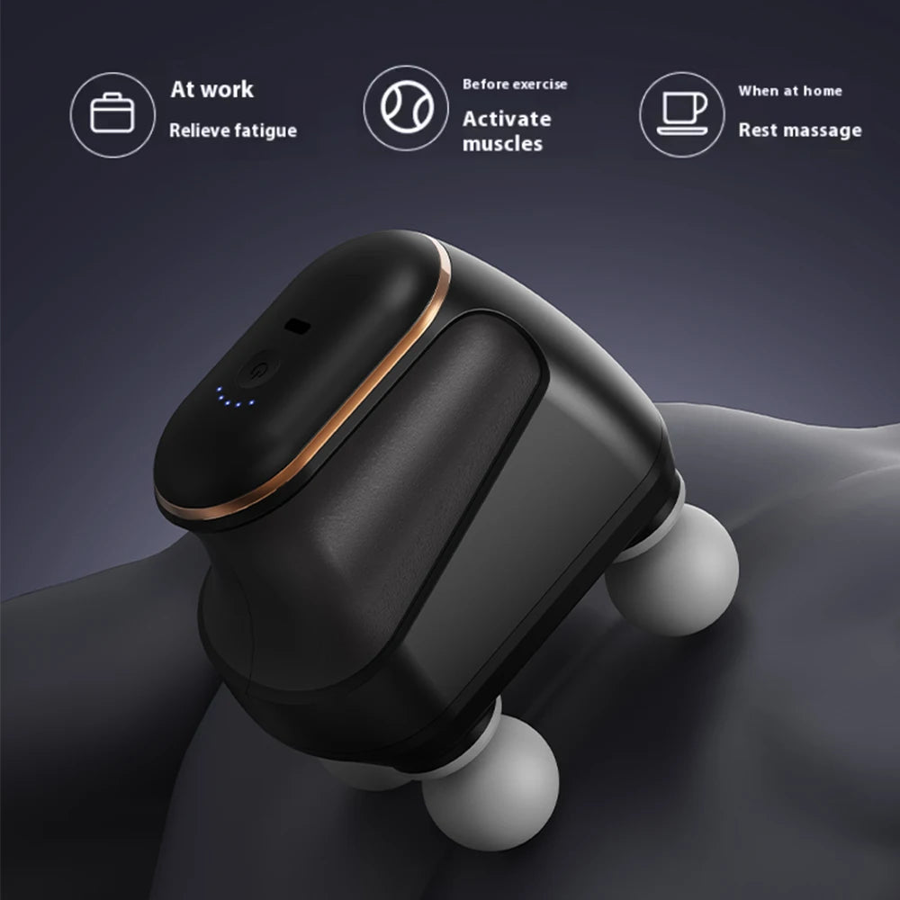 Portable Percussion Massager Gun – Four-Head Deep Tissue Fascia Relaxation Tool