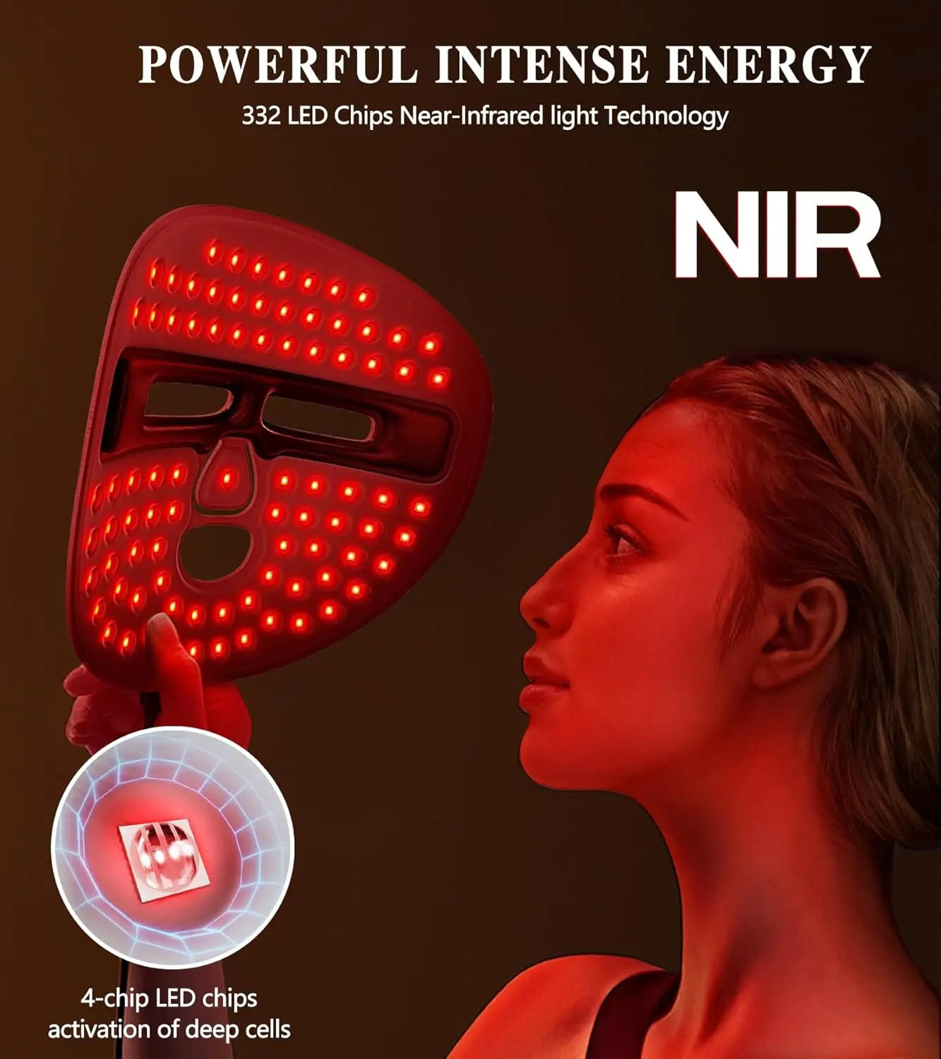 hello face 720-Chip LED Light Therapy Mask (Red, IR, Blue) – Face & Body Rejuvenation Appearance