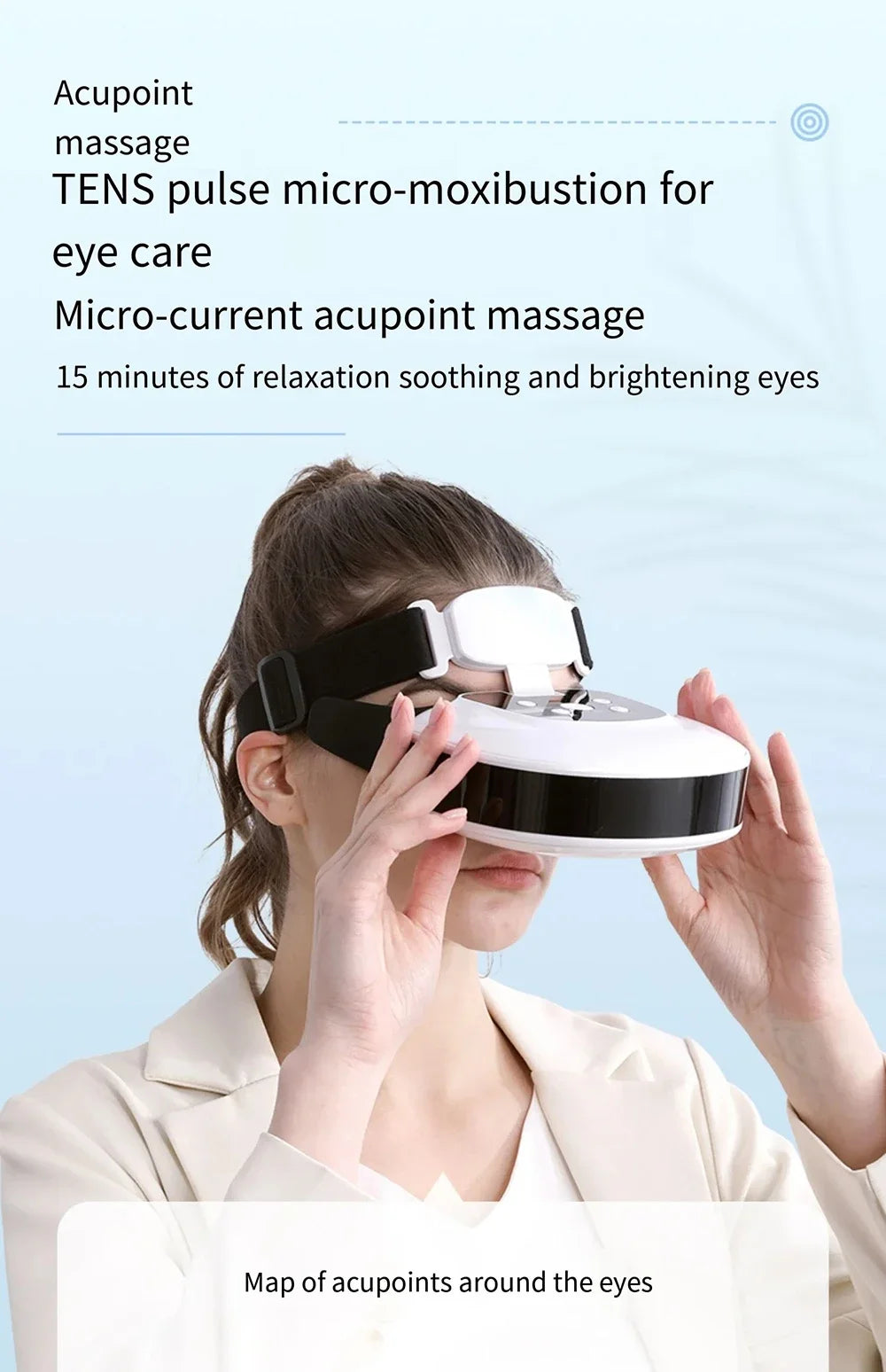 vilnason 48D TENS Electric Eye Massager – Heating, Vibration, Dark Circle Appearance & Fatigue Relief Aid