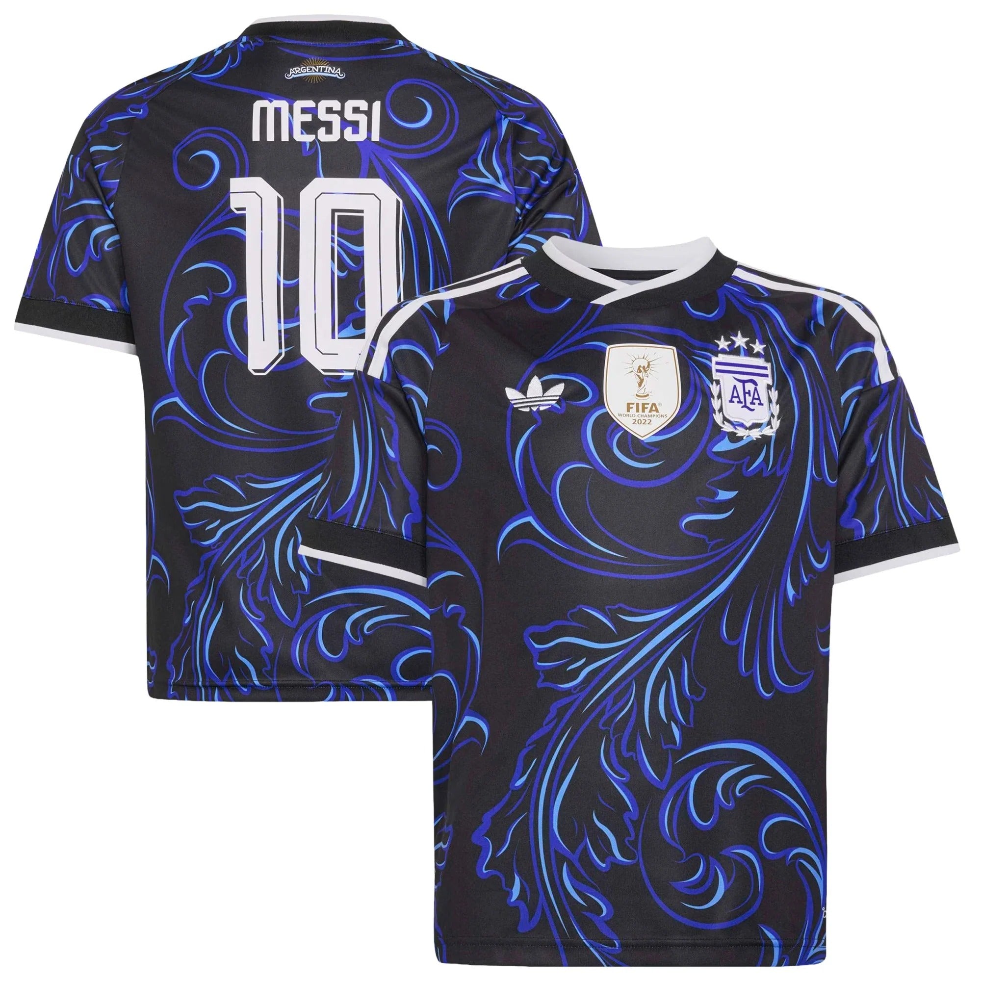 Selfika™ Argentina Classic Deep Blue Striped Soccer Jersey - Men's Premium Edition Sport Top ( Messi)