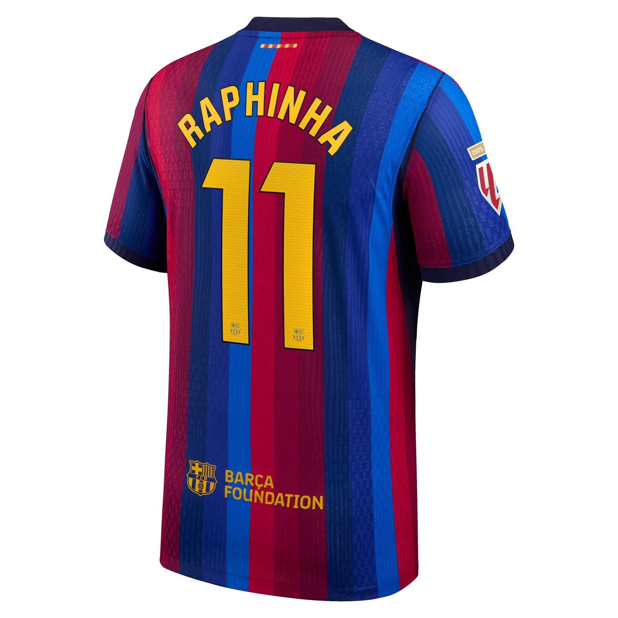 Selfika™ Barcelona Edition Raphinha #11 Stripe Knit Top – Men's Player Apparel