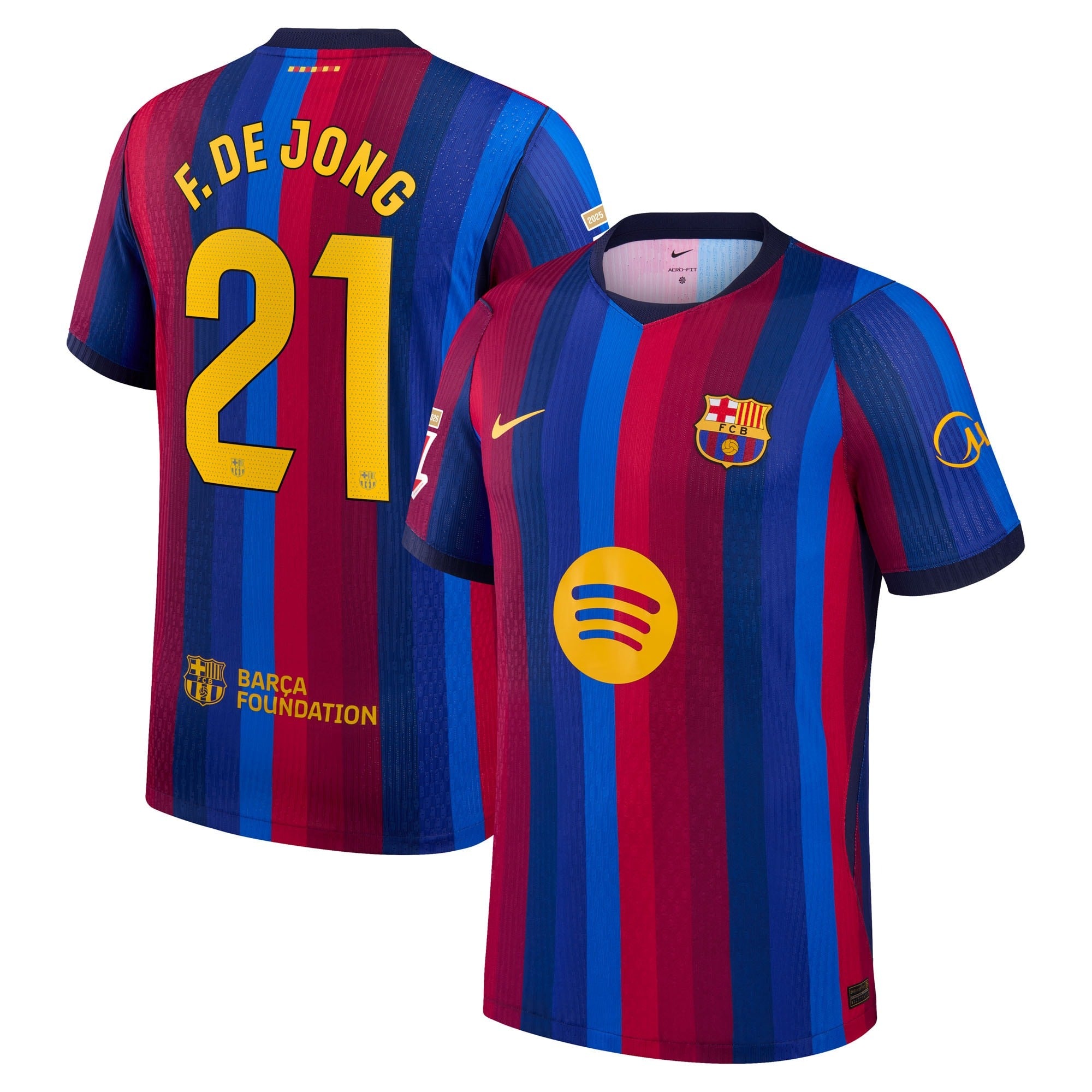 Selfika™ Barcelona Edition de Jong #21 Stripe Knit Top – Men's Player Apparel