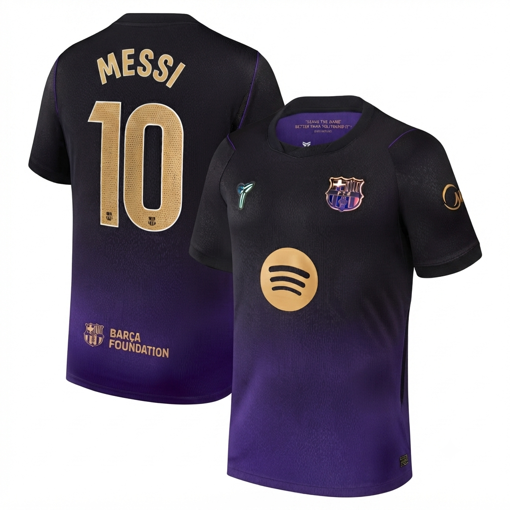 Selfika™ Barcelona Mamba Gradient Tech Top – Men's Purple Player Sport Jersey (Messi #10)
