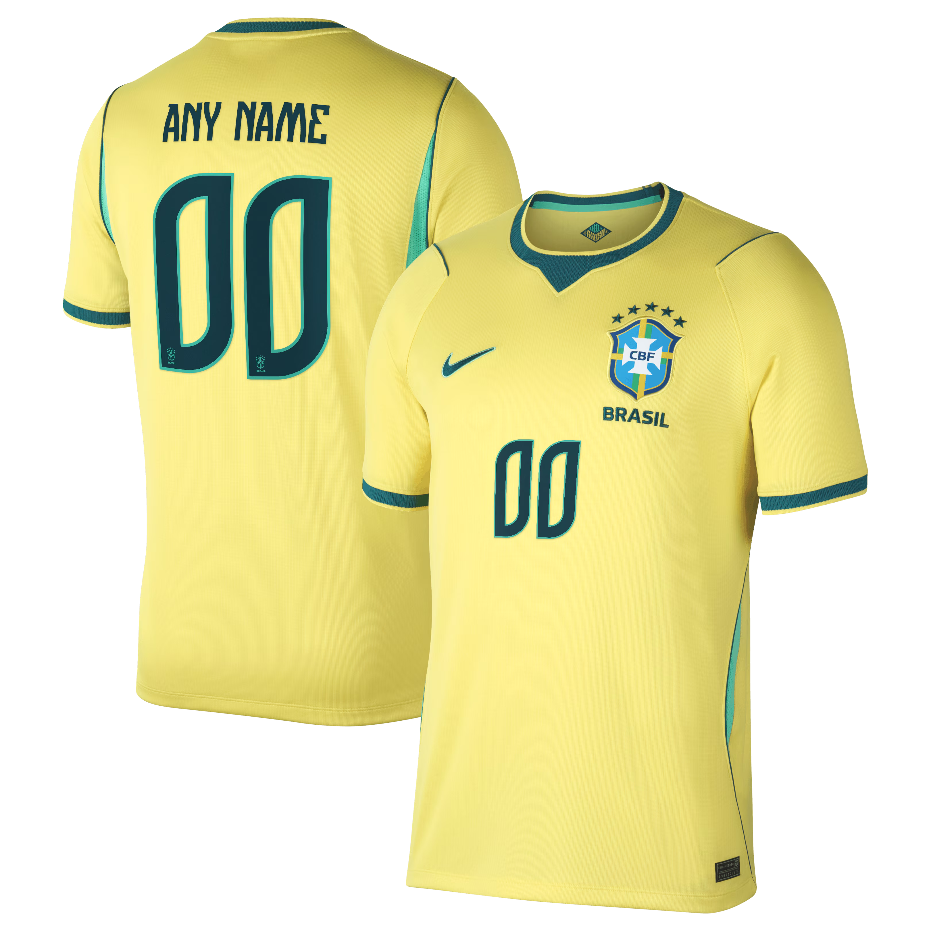 Selfika™ Brazil Classic 2026 Home Custom Soccer Jersey - Yellow & Green Stadium Sport Top