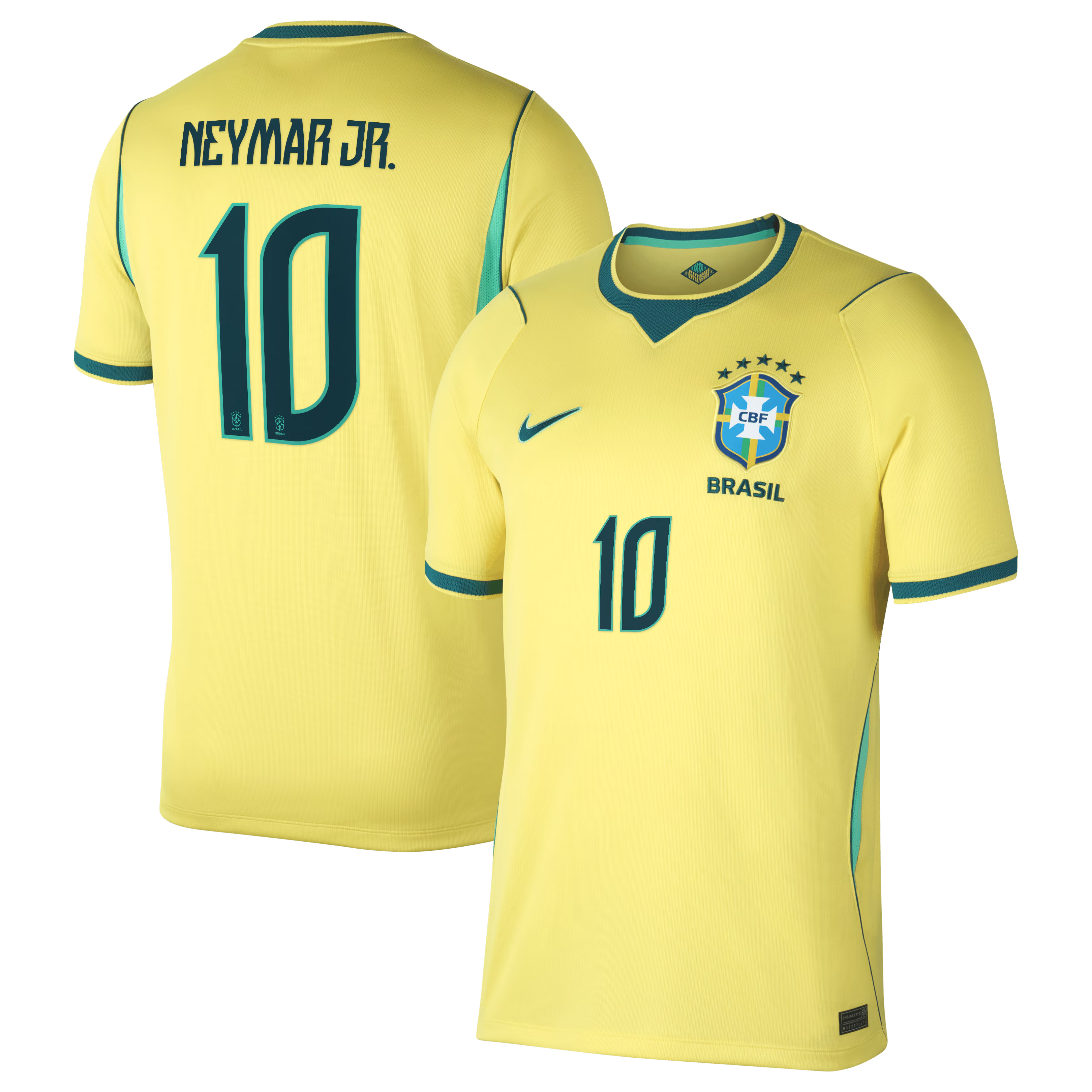 Selfika™ Brazil Classic 2026 Home Soccer Jersey 10# - Yellow & Green Stadium Edition Sport Top