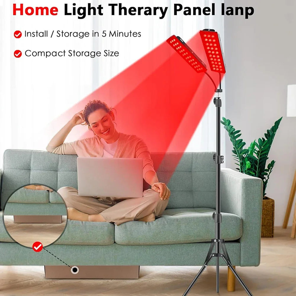 Selfika™ Clinical-Grade Red Light Therapy Lamp – 660nm & 850nm Deep-Penetrating LED Device for Pain Relief & Skin Rejuvenation